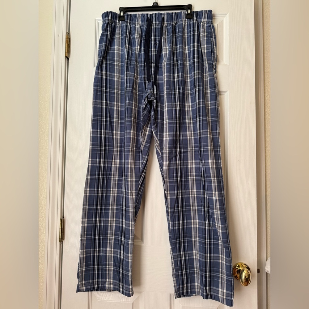 Hanes Men's Blue Plaid Pajama Pants